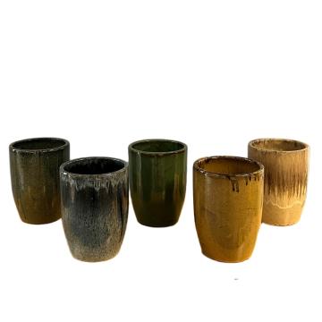 Ceramic vases coloured