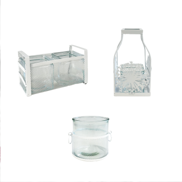 Metal White with Glass