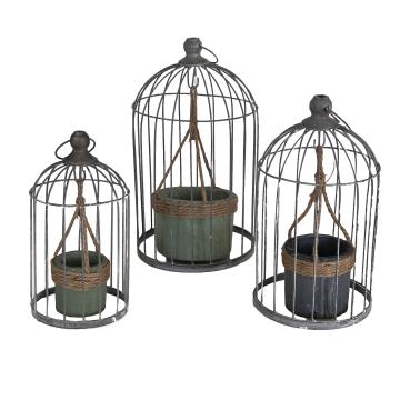 Metal Bucket/cage with rope
