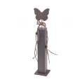 *%65ZLE WOOD butterfly on pillar grey