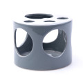 %68CFB CERAMIC HOLES pot low grey D13.5