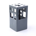 %*68CFB CERAMIC HOLES vase rect. greyH28