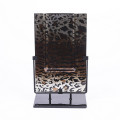 *%37CZR GLASS ART leopard rectangle H43B