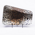 *%37CZR GLASS ART leopard plate rect L45