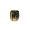 PMTA5 ANTIQUE GOLD/BLACK FlowerpotD18H16