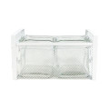 85SQK ZINC basket white 2 glasses L26