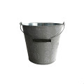 37SQK ZINC bucket grey leaves H25 D27