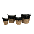 32YSN REED basket top black round set/4