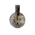 42BTK GLASS vase flecked black/white H32