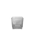 89JSK GLASS vase cube clear H12