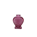 89JSK GLASS vase heart pink H12.5
