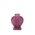 89JSK GLASS vase heart pink H18.5