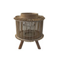 93QYK GLASS vase lantern reed on foodH19