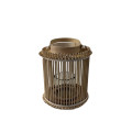 93QYK GLASS vase lantern reed H27