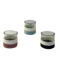 93QYK GLASS vase rope 3 colors ass. H15