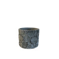 32CHE CEMENT pot striped circles H10.5