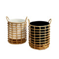 35LDE REED & ZINC pot w.squares2ass H28