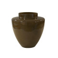 30BME GLASS vase olive green L. D20 H35