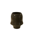 30BME GLASS vase olive green sm. bottom