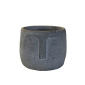 37SDE CEMENT pot face grey H17.5
