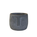 37SDE CEMENT pot face grey H15,5