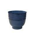 38SHE METAL ribbed pot blue D31 H28
