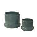 38SHE METAL fat base pot blue set/2 L+S