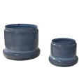 38SHE METAL fat base pot d.blue set/2M+S