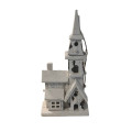 41HCE WOOD church white 3 houses H40 LED