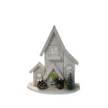 41HCE WOOD houses white round H27 LED