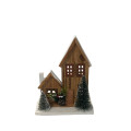 41HCE WOOD 2houses 2 trees brown H27 LED