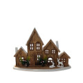 41HCE WOOD 4houses brown round H37 LED