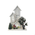 41HCE WOOD 4houses white+big tree H41 LD