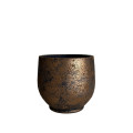 PSVE1 BLACK/GOLD (4) flowerpot D24 H22