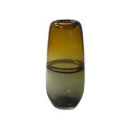 62DPE GLASS vase gray/yellow D16 H35