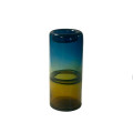 62DPE GLASS vase blue/yellow D13.5 H32