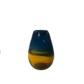 62DPE GLASS vase blue/yellow H30.5