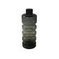 62DPE GLASS vase gray big stripes H36