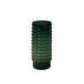 62DPE GLASS vase green small stripes H33
