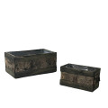 31AHN WOOD tray rectangual set/2 dark
