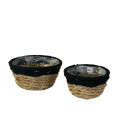32YSN REED basket round top black set/2
