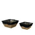 32YSN REED basket square top black set/2