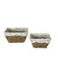 32YSN REED basket square top white set/2