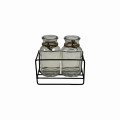 35SQN ZINC 2 glasses in holder black L15