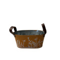 35SQN ZINC oval bucket orange white H12
