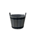 35SQN ZINC bucket wood grey wash H17
