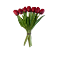 65ZLN SILK FLOWER 7 headed tulip red