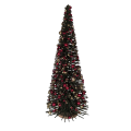 45SHN WOOD xmas tree, red green&gold H60