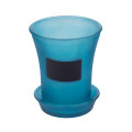 *%*74VSA GLAS KRIJTBORD, vaas blauw