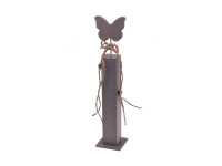 *%65ZLE WOOD butterfly on pillar grey